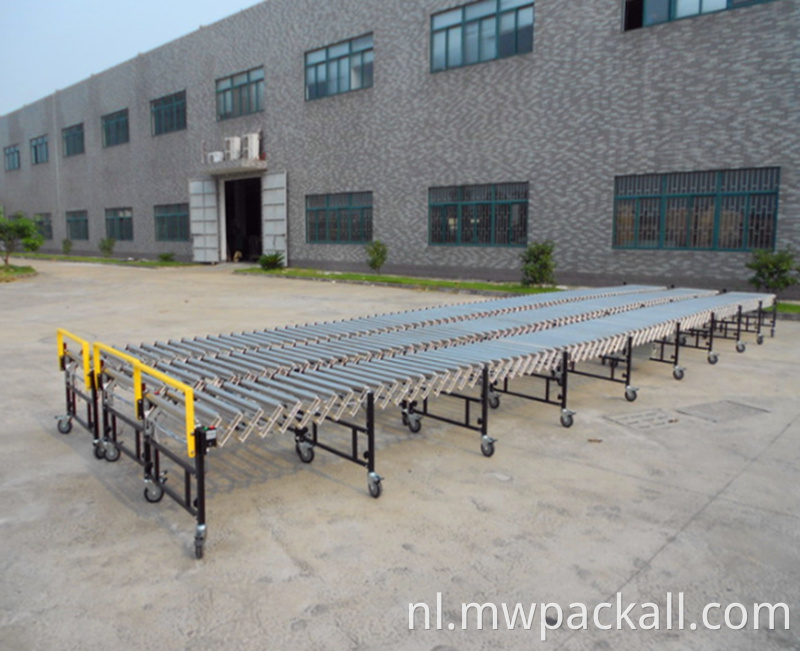 Roestvrij staal gemotoriseerd flexibele uitbreidbare roltransporteur voor de industrie